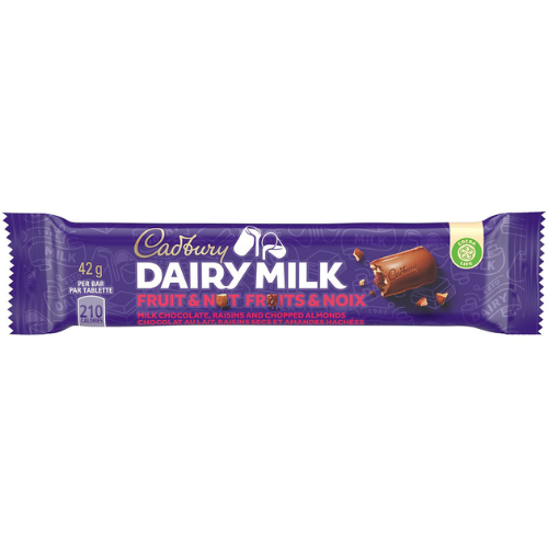 Cadbury Milk Fruit and Nut Chocolate Bar 24 CT 42 g –
