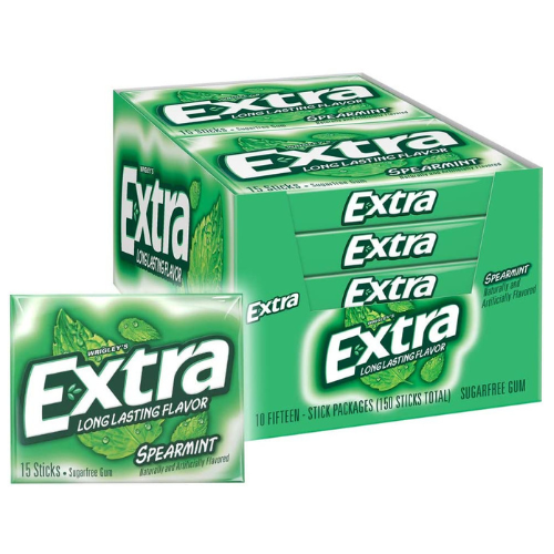 Extra Spearmint Sugar Free Gum 10-15 Sticks