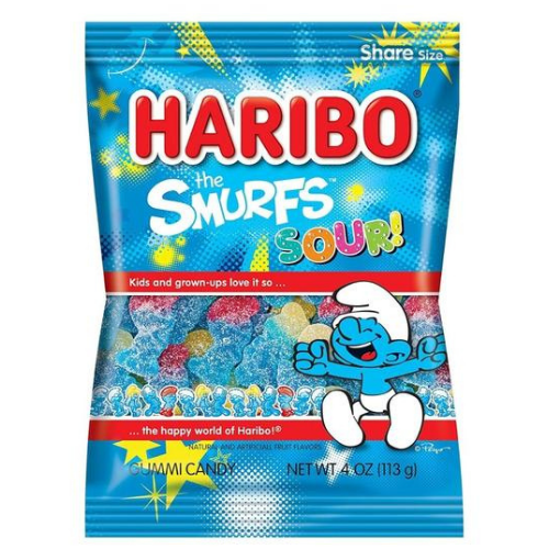 Haribo Smurf Sours Gummi Candy 12/113g