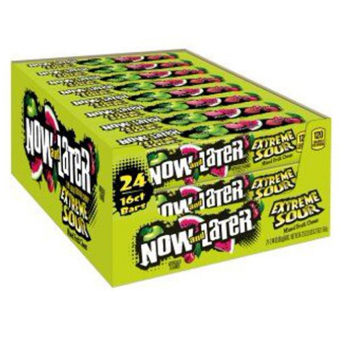 Now and Later Extreme Sour Fruit Chews 24 Ct.