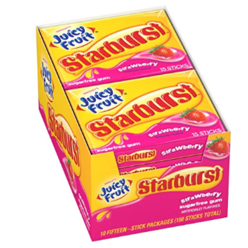 Wrigley's Juicy Fruit Starburst Sugar Free Gum 10-15 Sticks