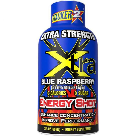 Stacker 2 Energy Shot Extra Strength Blue Raspberry 12/2oz